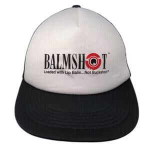 Hit Trucker Hat White Black Balmshot Logo Foam Front Mesh Back Snapback OS Print